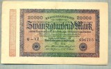 A 120 BANCNOTA-GERMANIA -20 000 MARK- anul 1923-SERIA 696715-starea care se vede, Europa