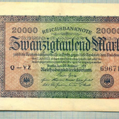 A 120 BANCNOTA-GERMANIA -20 000 MARK- anul 1923-SERIA 696715-starea care se vede