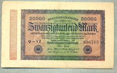 A 120 BANCNOTA-GERMANIA -20 000 MARK- anul 1923-SERIA 696715-starea care se vede foto