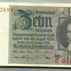 A 153 BANCNOTA-GERMANIA- 10 MARK- anul 1929 -SERIA 01880684 -starea care se vede