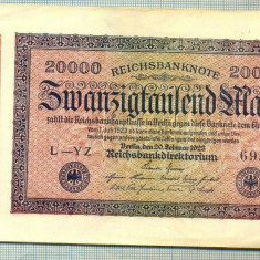 A 152 BANCNOTA-GERMANIA -20 000 MARK- anul 1923-SERIA 695637-starea care se vede