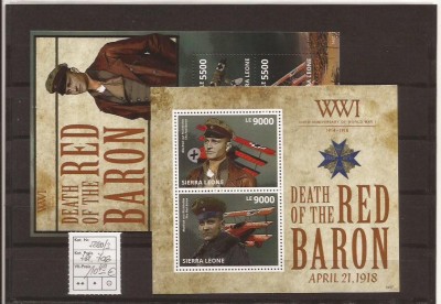Sierra Leone - the Red Baron - aviatia WW I foto