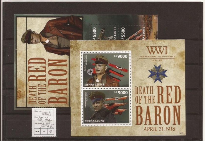 Sierra Leone - the Red Baron - aviatia WW I