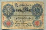 A 172 BANCNOTA-GERMANIA - 20 MARK- anul 1914 -SERIA 2834974 -starea care se vede, Europa