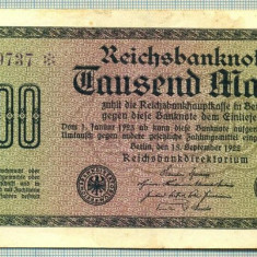 A 105 BANCNOTA-GERMANIA - 1000 MARK- anul 1922 -SERIA 409737-starea care se vede