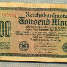 A 109 BANCNOTA-GERMANIA - 1000 MARK- anul 1922 -SERIA 788994-starea care se vede