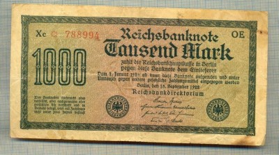 A 109 BANCNOTA-GERMANIA - 1000 MARK- anul 1922 -SERIA 788994-starea care se vede foto