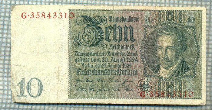 A 133 BANCNOTA-GERMANIA- 10 MARK- anul 1929 -SERIA 35843310 -starea care se vede