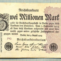 A 118 BANCNOTA-GERMANIA -2 MILION MARK- anul 1923-SERIA FARA-starea care se vede