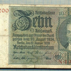 A 165 BANCNOTA-GERMANIA- 10 MARK- anul 1929 -SERIA 19176200 -starea care se vede