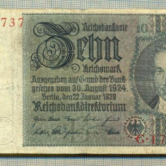 A 162 BANCNOTA-GERMANIA- 10 MARK- anul 1929 -SERIA 17597737 -starea care se vede