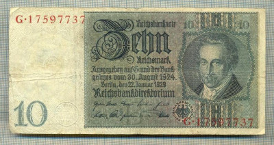 A 162 BANCNOTA-GERMANIA- 10 MARK- anul 1929 -SERIA 17597737 -starea care se vede foto