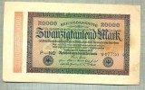 A 122 BANCNOTA-GERMANIA -20 000 MARK- anul 1923-SERIA 647730-starea care se vede, Europa