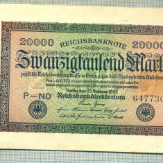 A 122 BANCNOTA-GERMANIA -20 000 MARK- anul 1923-SERIA 647730-starea care se vede