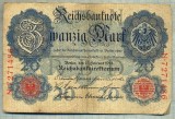 A 128 BANCNOTA-GERMANIA -20 MARK- anul 1914-SERIA 7271486 -starea care se vede