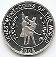 Malawi 5 Kwacha 2006 - (Russian Ballerina coin) Argint 1.24g/999, TJ2 , 14 mm foto