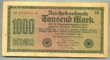 A 108 BANCNOTA-GERMANIA - 1000 MARK- anul 1922 -SERIA 094904-starea care se vede, Europa