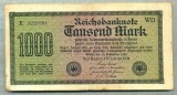 A 186 BANCNOTA-GERMANIA - 1000 MARK- anul 1922 -SERIA 322890-starea care se vede, Europa