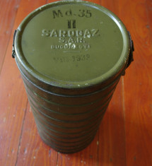 cutie din tabla pentru Masca de gaze / Sarogaz S.A.R Bucuresti model 1939 !!! foto