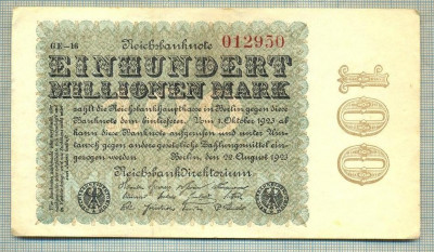 A 193 BANCNOTA-GERMANIA -100 MILION MARK-anul 1923 -SERIA.. -starea care se vede foto