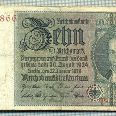 A 168 BANCNOTA-GERMANIA- 10 MARK- anul 1929 -SERIA 14195866 -starea care se vede