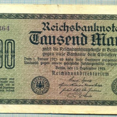 A 185 BANCNOTA-GERMANIA - 1000 MARK- anul 1922 -SERIA 373364-starea care se vede