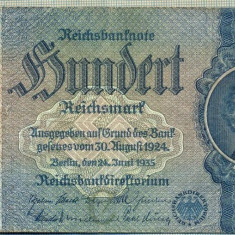 A 143 BANCNOTA-GERMANIA- 100 MARK- anul 1935 -SERIA 5750328 -starea care se vede