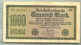 A 106 BANCNOTA-GERMANIA - 1000 MARK- anul 1922 -SERIA 087404-starea care se vede, Europa