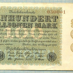 A 132 BANCNOTA-GERMANIA -100 MILION MARK-anul 1923 -SERIA.. -starea care se vede