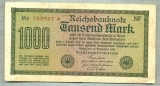 A 188 BANCNOTA-GERMANIA - 1000 MARK- anul 1922 -SERIA 152927-starea care se vede, Europa