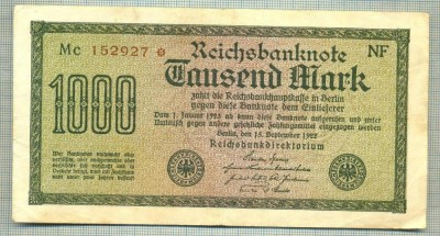 A 188 BANCNOTA-GERMANIA - 1000 MARK- anul 1922 -SERIA 152927-starea care se vede foto