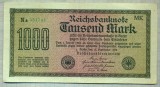 A 151 BANCNOTA-GERMANIA - 1000 MARK- anul 1922 -SERIA 551744-starea care se vede