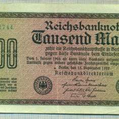 A 151 BANCNOTA-GERMANIA - 1000 MARK- anul 1922 -SERIA 551744-starea care se vede