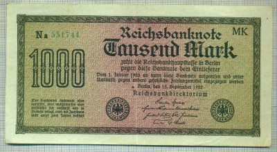 A 151 BANCNOTA-GERMANIA - 1000 MARK- anul 1922 -SERIA 551744-starea care se vede foto