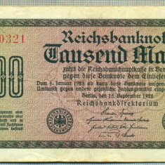 A 104 BANCNOTA-GERMANIA - 1000 MARK- anul 1922 -SERIA 540321-starea care se vede