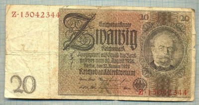 A 197 BANCNOTA-GERMANIA- 20 MARK- anul 1929 -SERIA 15042344 -starea care se vede foto