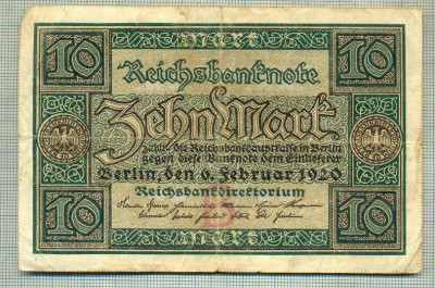 A 113 BANCNOTA-GERMANIA - 10 MARK- anul 1920 -SERIA 3258729-starea care se vede foto