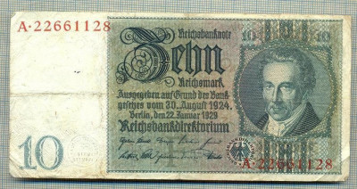 A 180 BANCNOTA-GERMANIA- 10 MARK- anul 1929 -SERIA 22661128 -starea care se vede foto