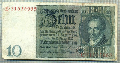 A 156 BANCNOTA-GERMANIA- 10 MARK- anul 1929 -SERIA 31535965 -starea care se vede foto