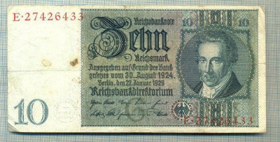 A 159 BANCNOTA-GERMANIA- 10 MARK- anul 1929 -SERIA 27426433 -starea care se vede foto