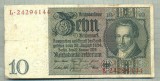 A 177 BANCNOTA-GERMANIA- 10 MARK- anul 1929 -SERIA 24294144 -starea care se vede, Europa