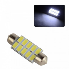 Led festoon ALB PUR xenon 39 mm 10 SMD 5630 plafoniera numar C10W sofit c5w foto