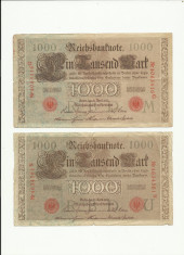 Germania 1000 MARK (marci ) 1910 - SET 2 bucati foto