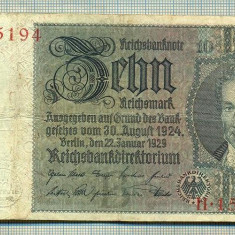 A 233 BANCNOTA-GERMANIA- 10 MARK- anul 1929 -SERIA 15385194 -starea care se vede