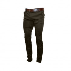 Pantaloni Office Model SlimFit Casual Maro Inchis Curea Cadou Cod Produs A313 foto