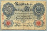 A 220 BANCNOTA-GERMANIA - 20 MARK- anul 1914 -SERIA 792721 -starea care se vede, Europa