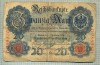 A 213 BANCNOTA-GERMANIA - 20 MARK- anul 1914 -SERIA 0885301 -starea care se vede, Europa