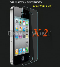 2X FOLIE DE STICLA IPHONE 4 4S TEMPERED GLASS SUPER OFERTA (2 BUC) foto