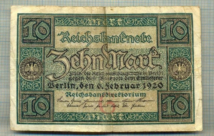 A 215 BANCNOTA-GERMANIA - 10 MARK- anul 1920 -SERIA FARA -starea care se vede