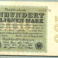 A 208 BANCNOTA-GERMANIA -100 MILION MARK-anul 1923 -SERIA.. -starea care se vede